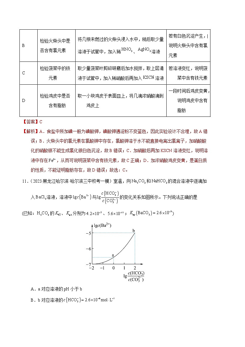 2023年高考第二次模拟考试卷-化学（云南，安徽，黑龙江，山西，吉林五省通用A卷）（全解全析）第3页