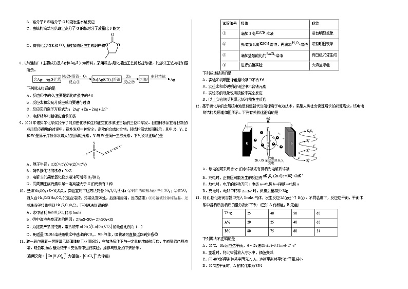 2023年高考第二次模拟考试卷-化学（湖南A卷）（考试版）A3版第2页