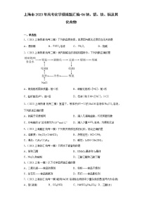 上海市2023年高考化学模拟题汇编-06钠、铝、铁、铜及其化合物