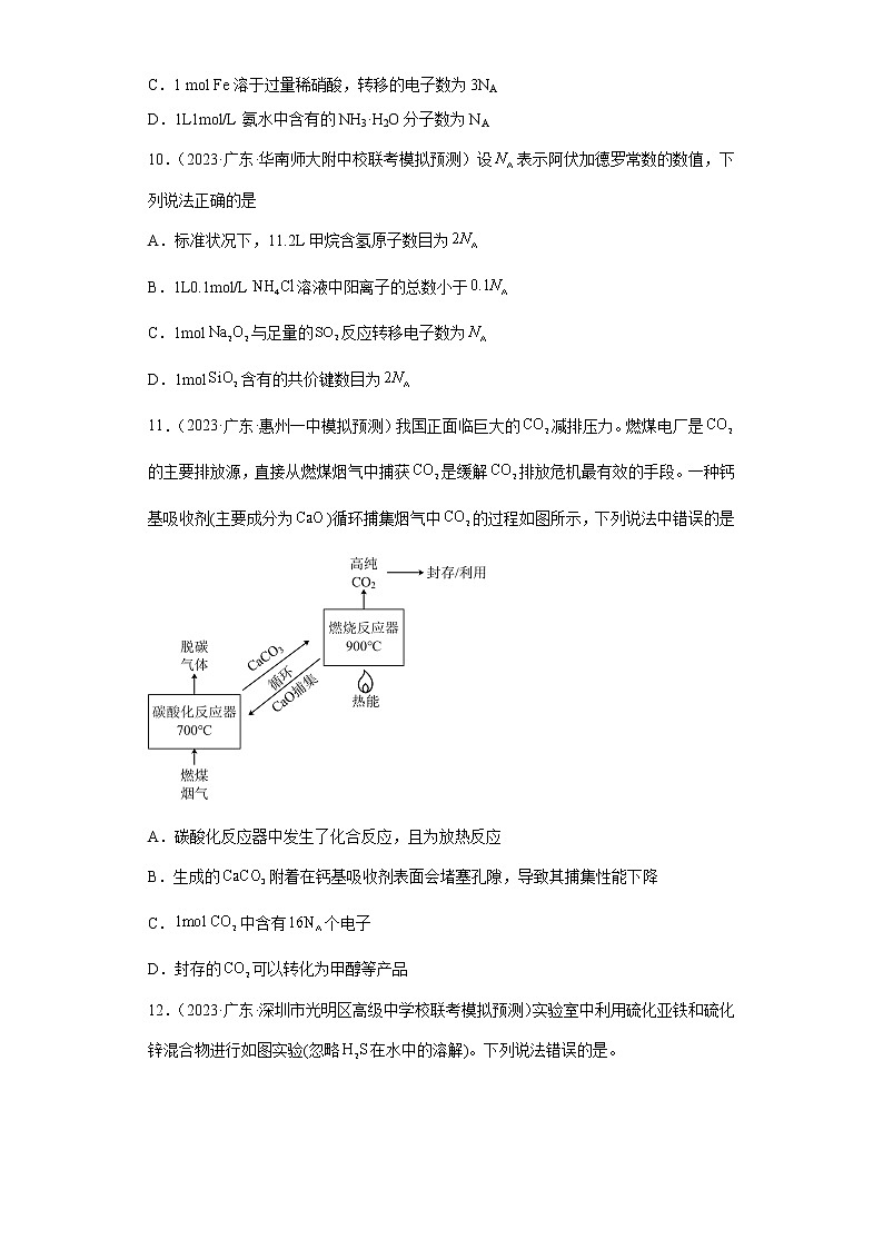 广东省2023年高考化学模拟题汇编-02化学计量第3页