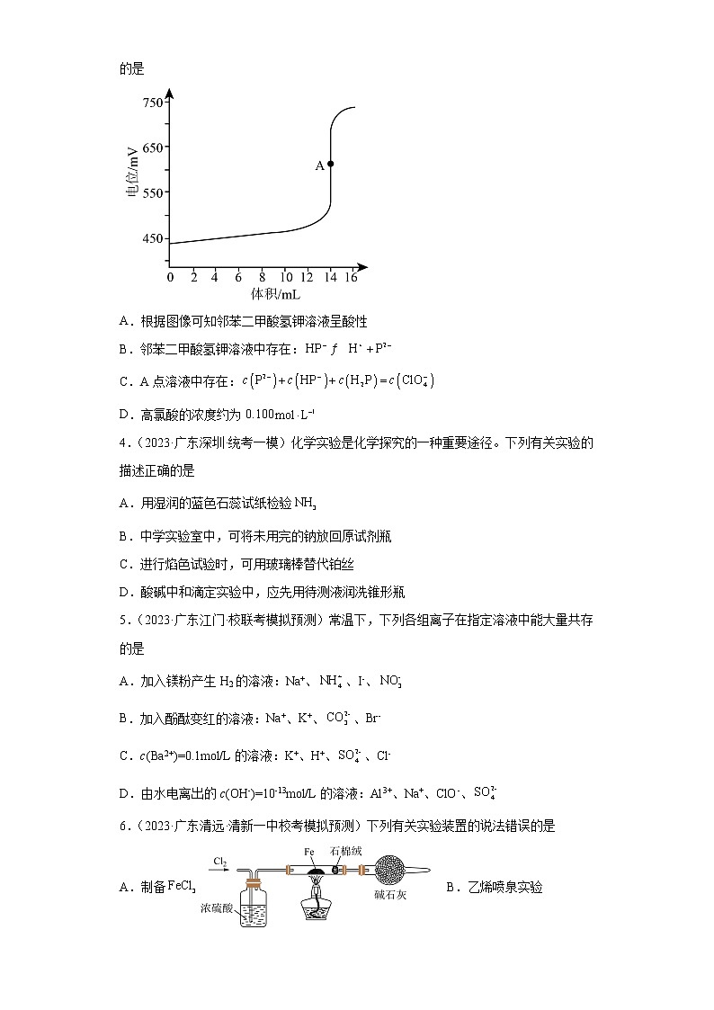 广东省2023年高考化学模拟题汇编-20水的电离及溶液的酸碱性第2页