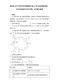 湖北省2023年高考化学模拟题汇编-03化学反应的热效应、化学反应速率与化学平衡、化学能与电能