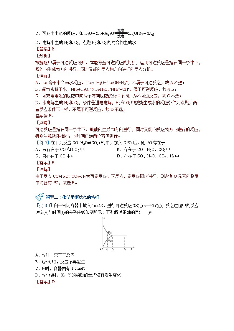 2023年新版高中化学 同步讲义（必修第二册） 第14讲 化学反应的限度 Word版含解析第3页