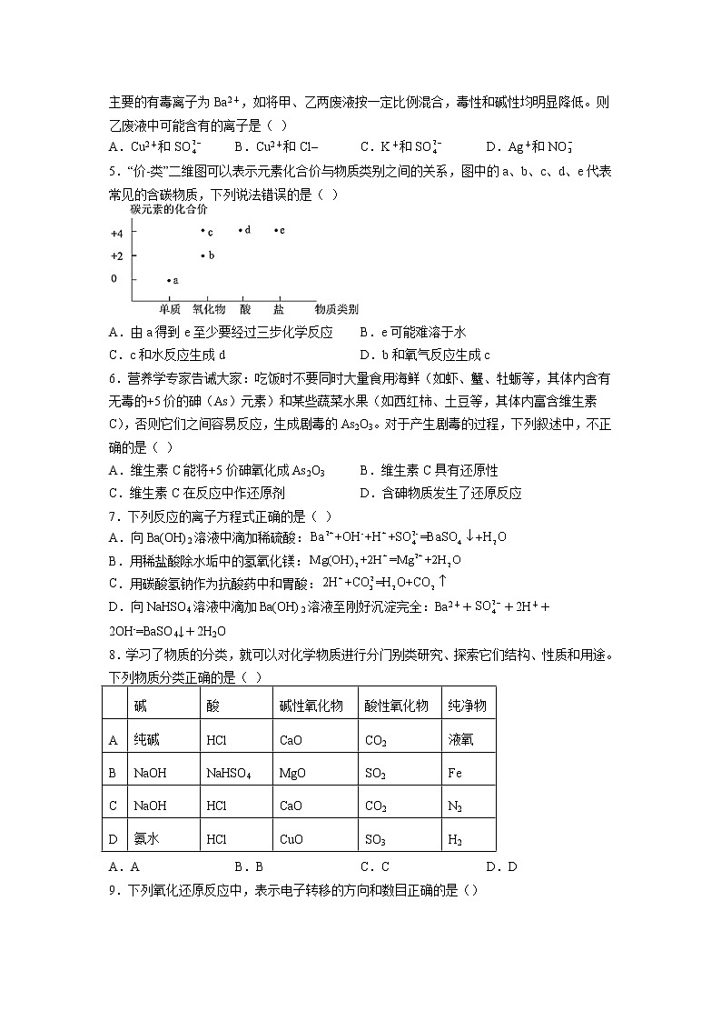 2022-2023学年江西省赣州市赣县第三中学高一上学期10月联考（月考）化学试卷含答案第2页