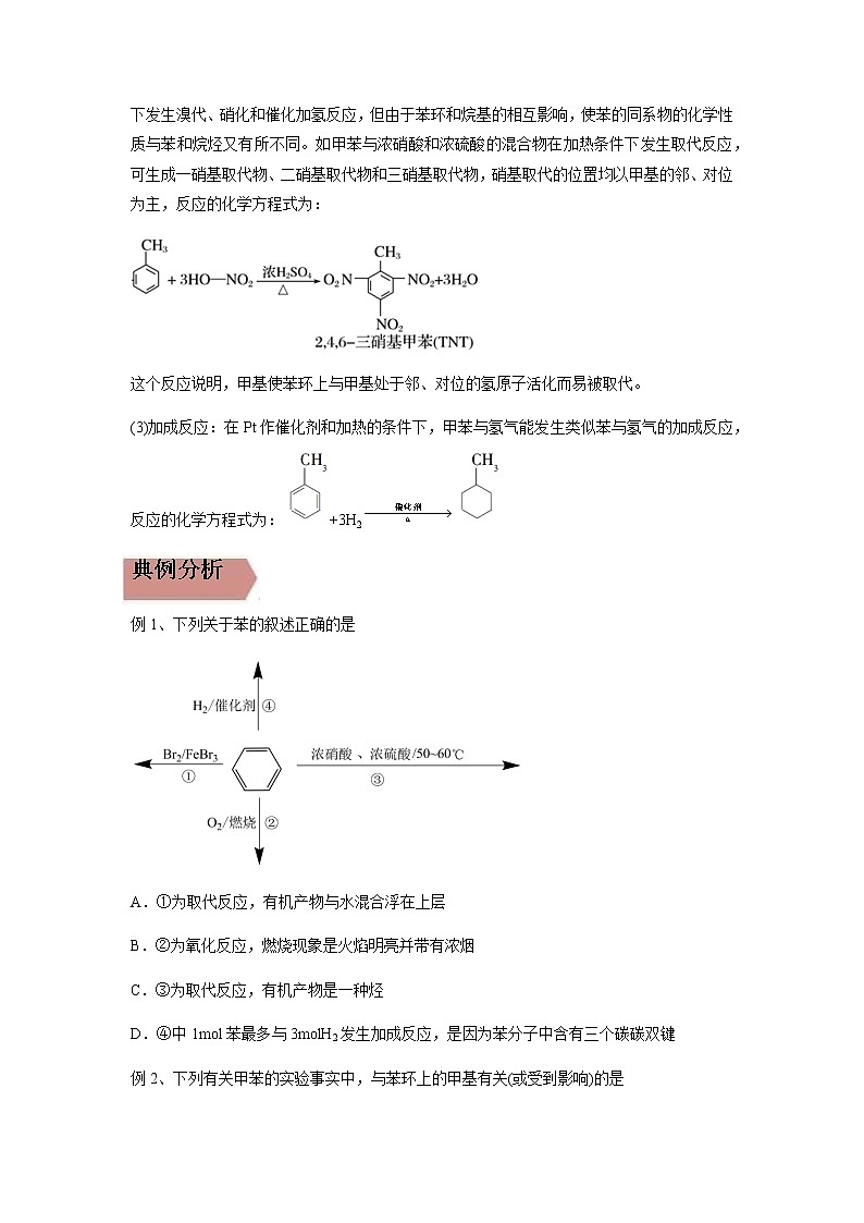 易错点7 苯与芳香烃的结构与性质-2022-2023学年高二化学易错归纳与巩固（人教版2019选择性必修3） 练习03
