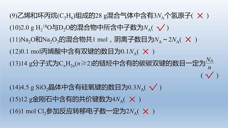 2023届高三化学高考备考二轮复习“阿伏加德罗常数”的应用课件第3页