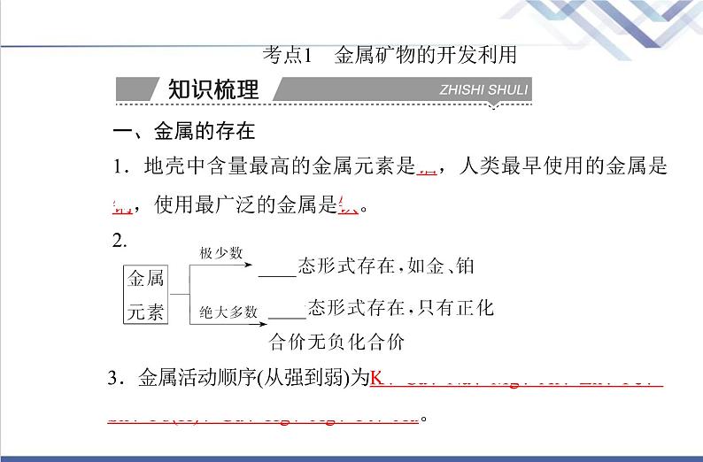 高中化学学业水平合格性考试复习第一节自然资源的开发利用课件第3页