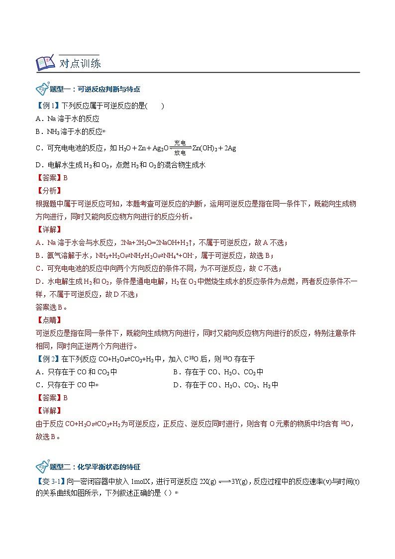 人教版高中化学必修第二册精品讲义第14讲 化学反应的限度（教师版）第3页