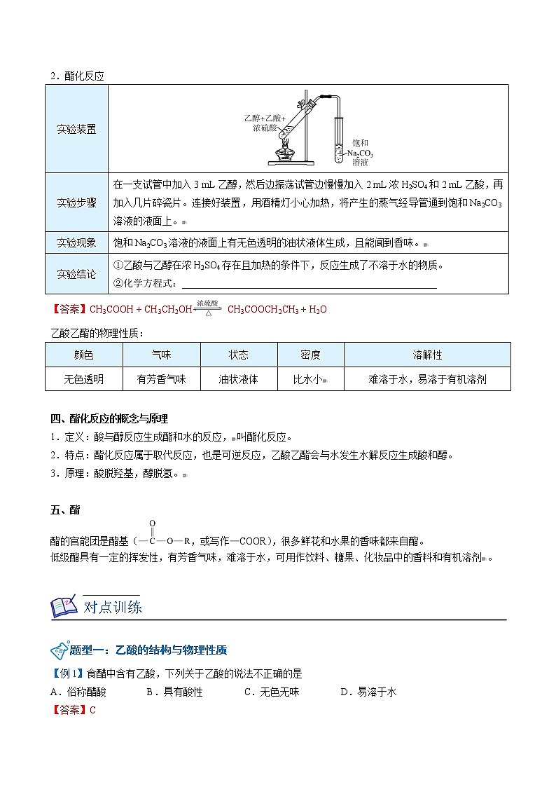 人教版高中化学必修第二册精品讲义第21讲 乙酸（教师版）第2页
