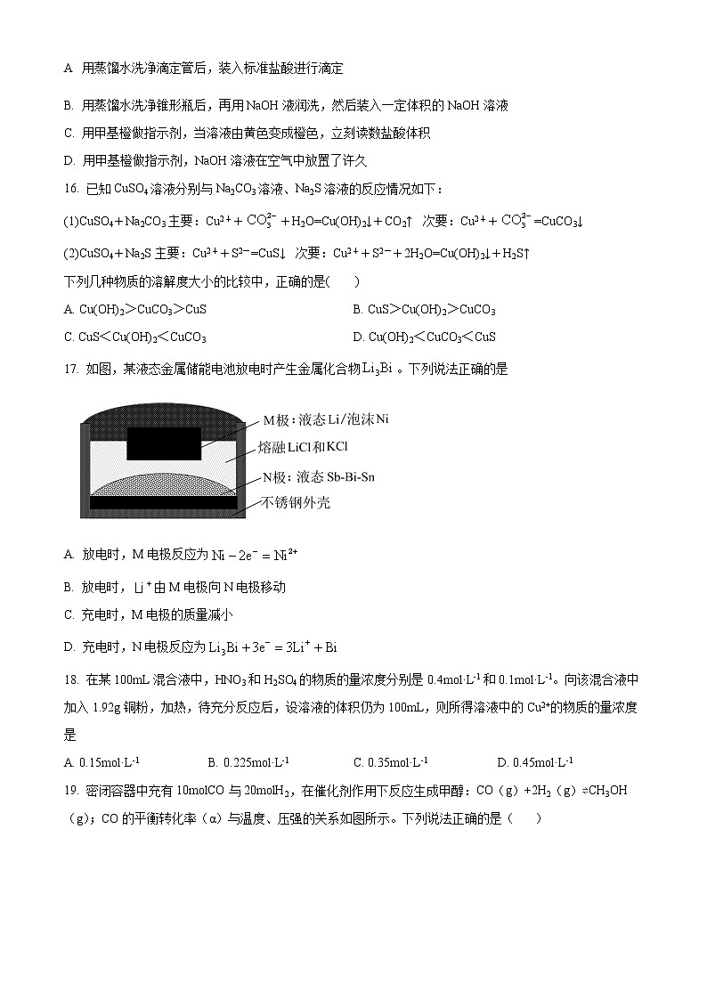上海市实验学校2021-2022学年高三四月月考化学试题无答案第3页