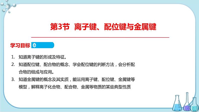 鲁科版高中化学选择性必修第二册·第2章 第3节 离子键、配位键与金属键（课件PPT）01