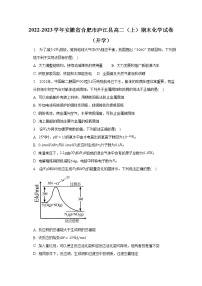 2022-2023学年安徽省合肥市庐江县高二（上）期末化学试卷及答案解析