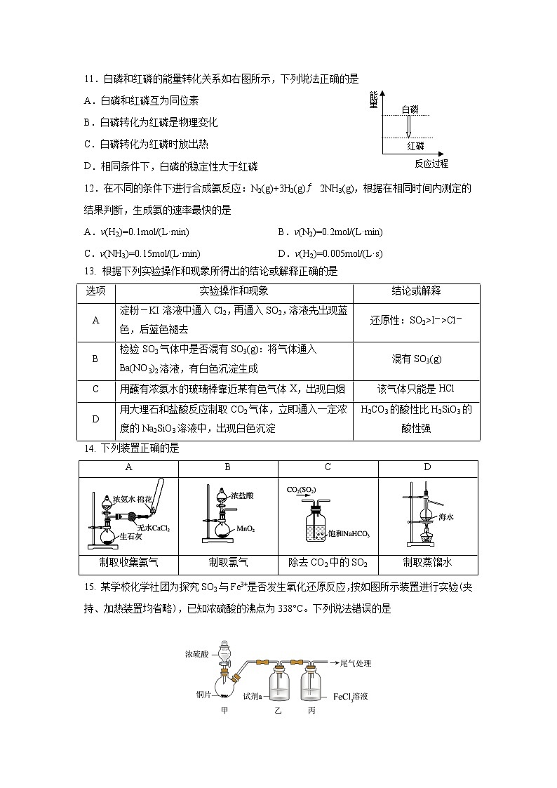 江苏省无锡市锡山区2022-2023学年高一下学期期中考试化学试卷（Word版含答案）03