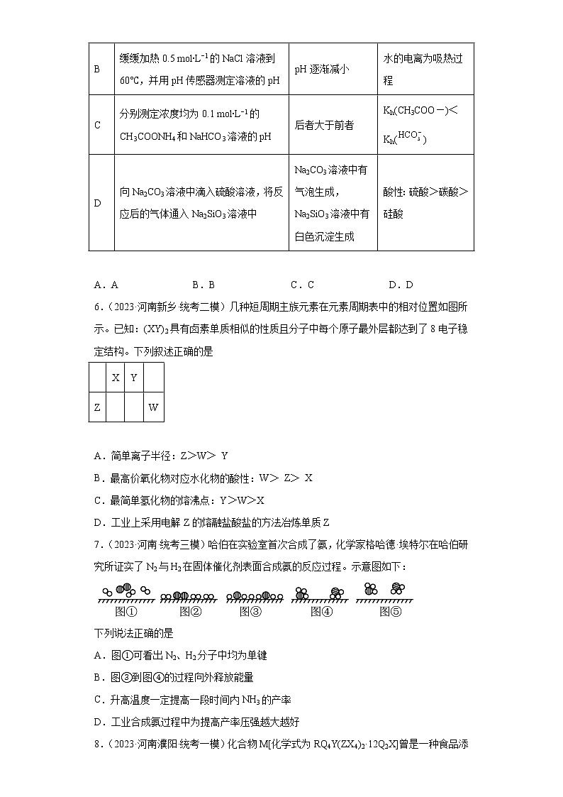 河南2023年高考化学模拟题汇编-16物质结构与性质（选择题）第3页