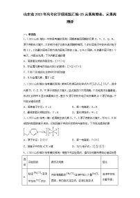 山东省2023年高考化学模拟题汇编-25元素周期表、元素周期律