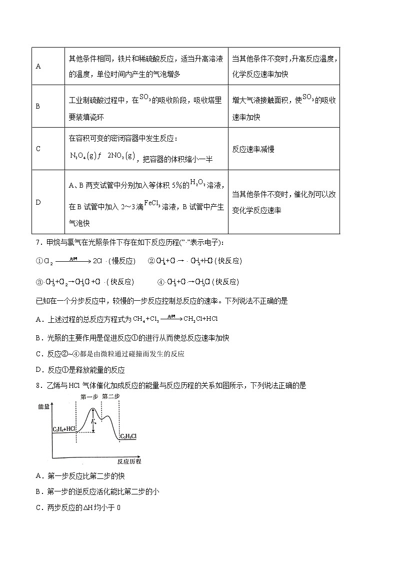第二章  化学反应速率与化学平衡（B卷·能力提升练）【单元测试】2022-2023学年高二化学分层训练AB卷（人教版2019选择性必修1）02