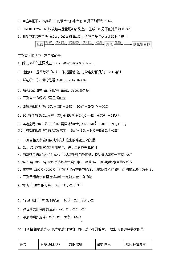 安徽省合肥市重点校2022-2023学年高一年级下学期期中联考化学试卷（含答案）03
