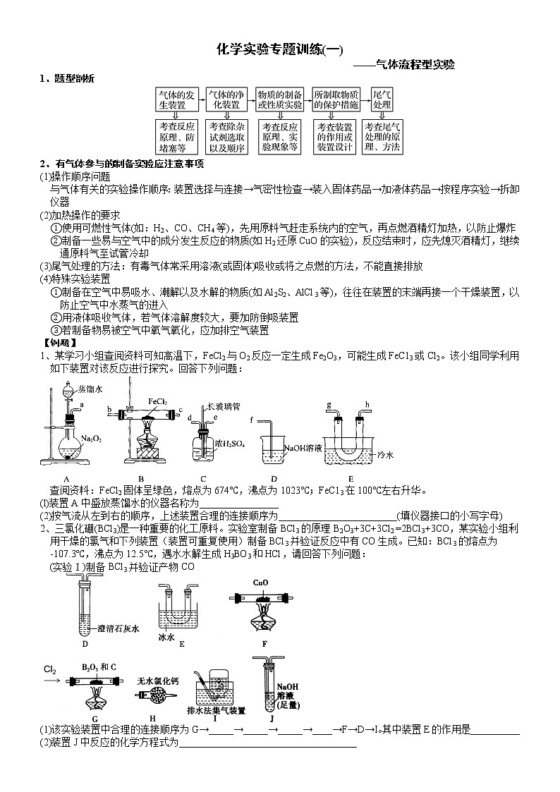 突破03  气体流程型实验（一）-备战2023年高考化学《化学实验大题》专题突破系列第1页