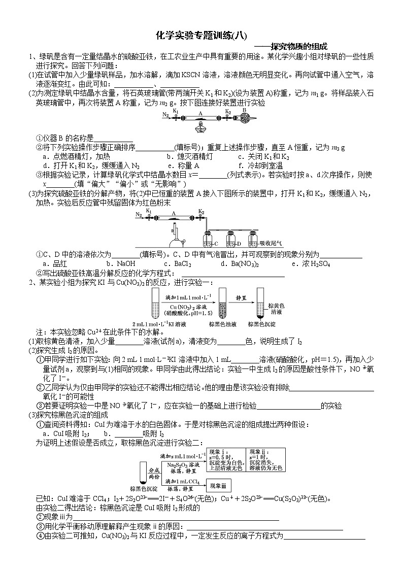 突破10  探究性型实验（二）-备战2023年高考化学《化学实验大题》专题突破系列第1页
