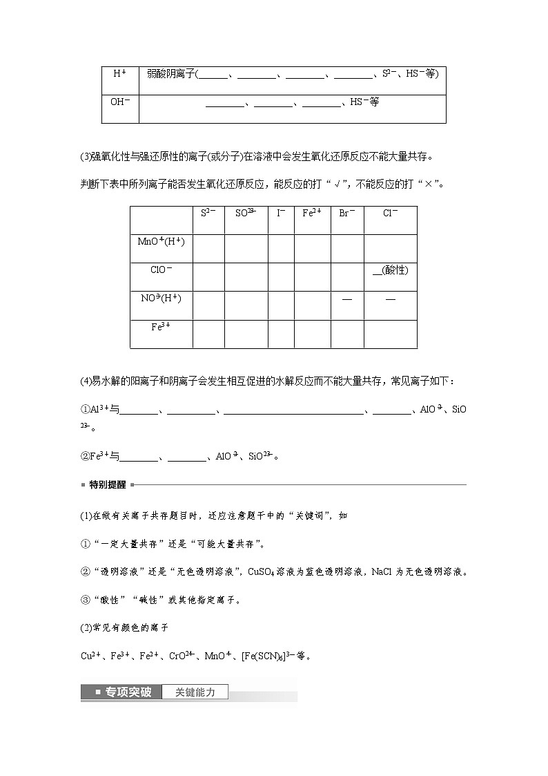 2024年高考化学一轮复习　第6讲　离子共存、离子检验与推断 学案（含答案）02