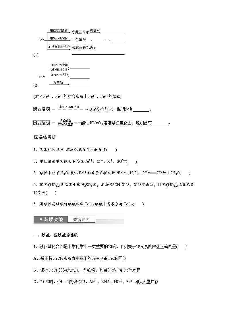 2024年高考化学一轮复习　第16讲　铁盐、亚铁盐及相互转化 学案（含答案）02