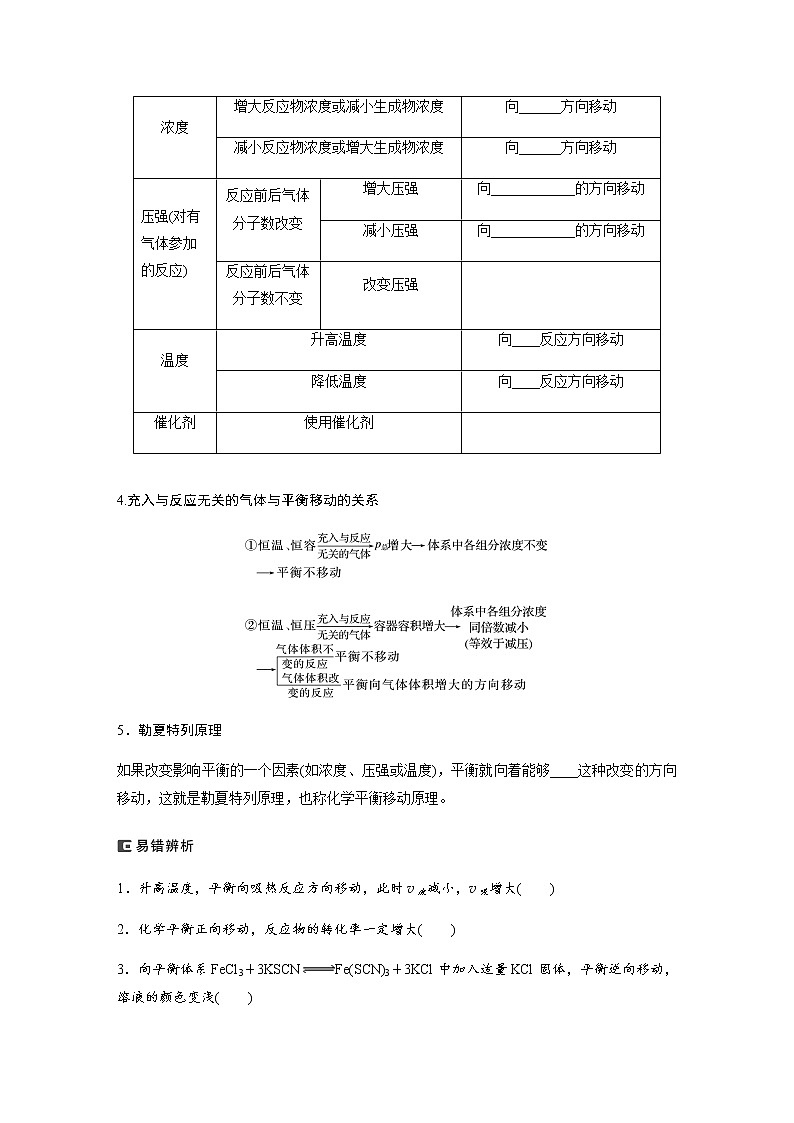 2024年高考化学一轮复习　第46讲　化学平衡移动原理 学案（含答案）02