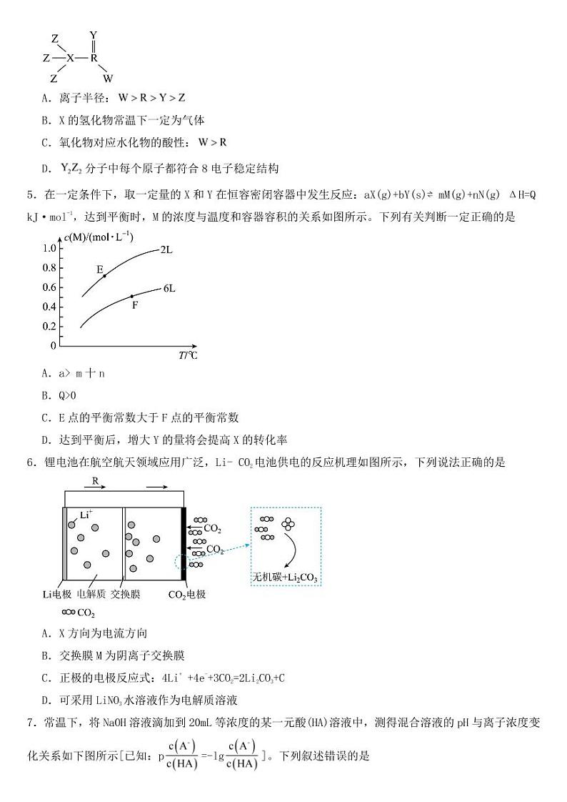 甘肃省酒泉市2023届高三下学期一模理综化学试题附参考答案02