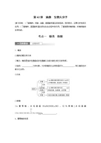 2024年高考化学一轮复习　第62讲　油脂　生物大分子  学案（含答案）