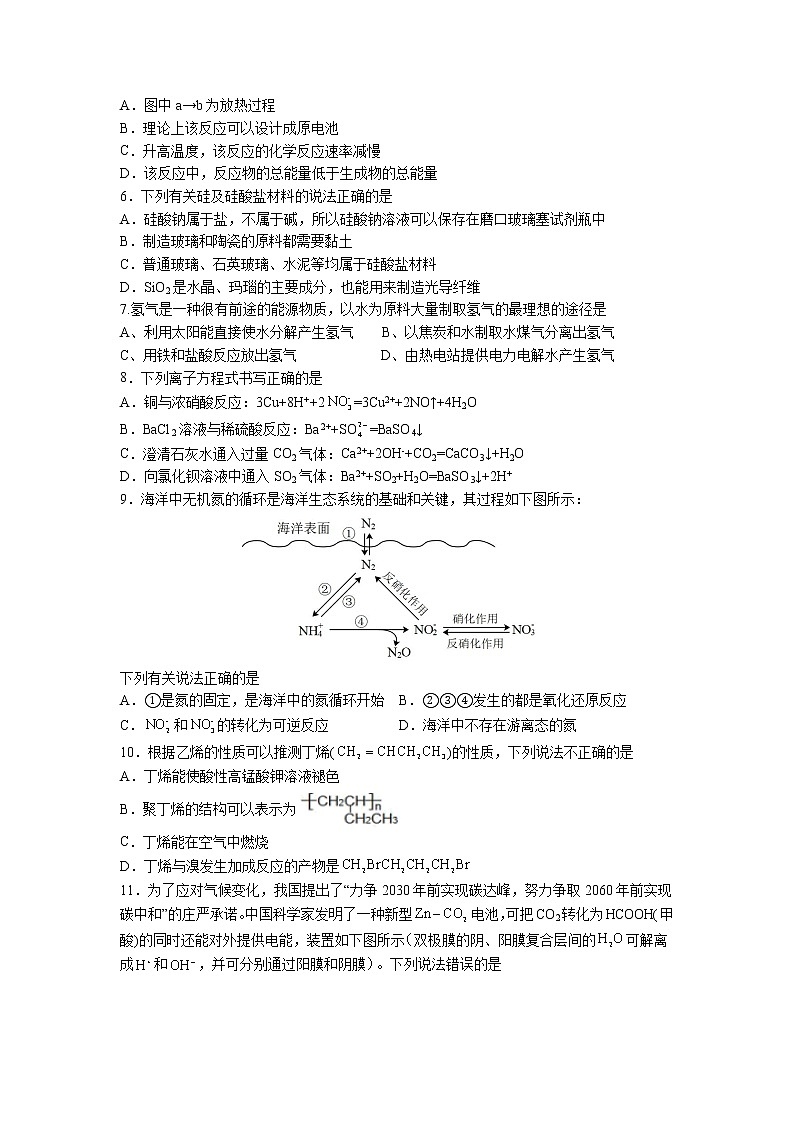 广东省深圳市龙岗区龙城高级中学2021-2022学年高一下学期期中考试化学试题02