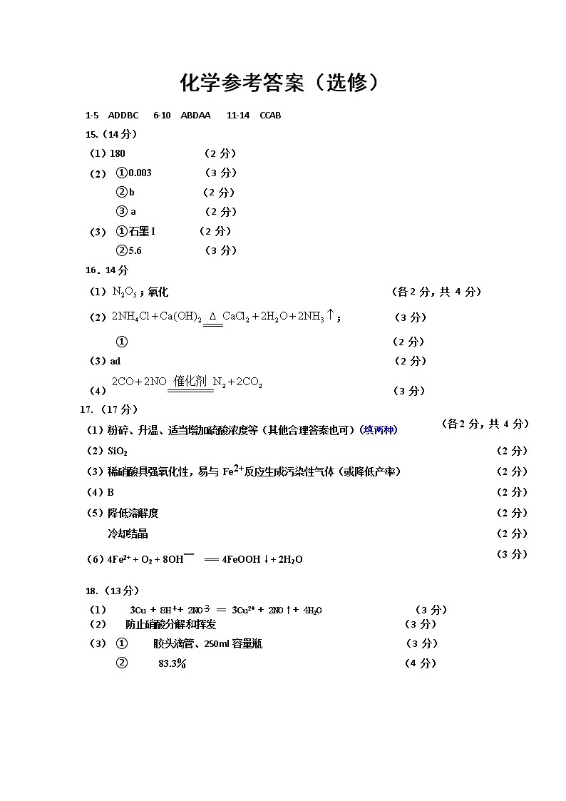 江苏省盐城市滨海县八滩中学2021-2022学年高一下学期期中考试化学（选修）试题01