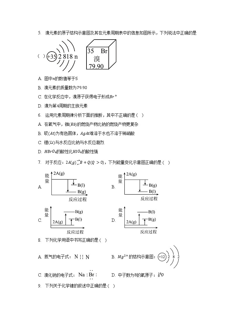 2022-2023学年山东省滕州市高一（下）4月期中考试化学试卷及答案解析第2页
