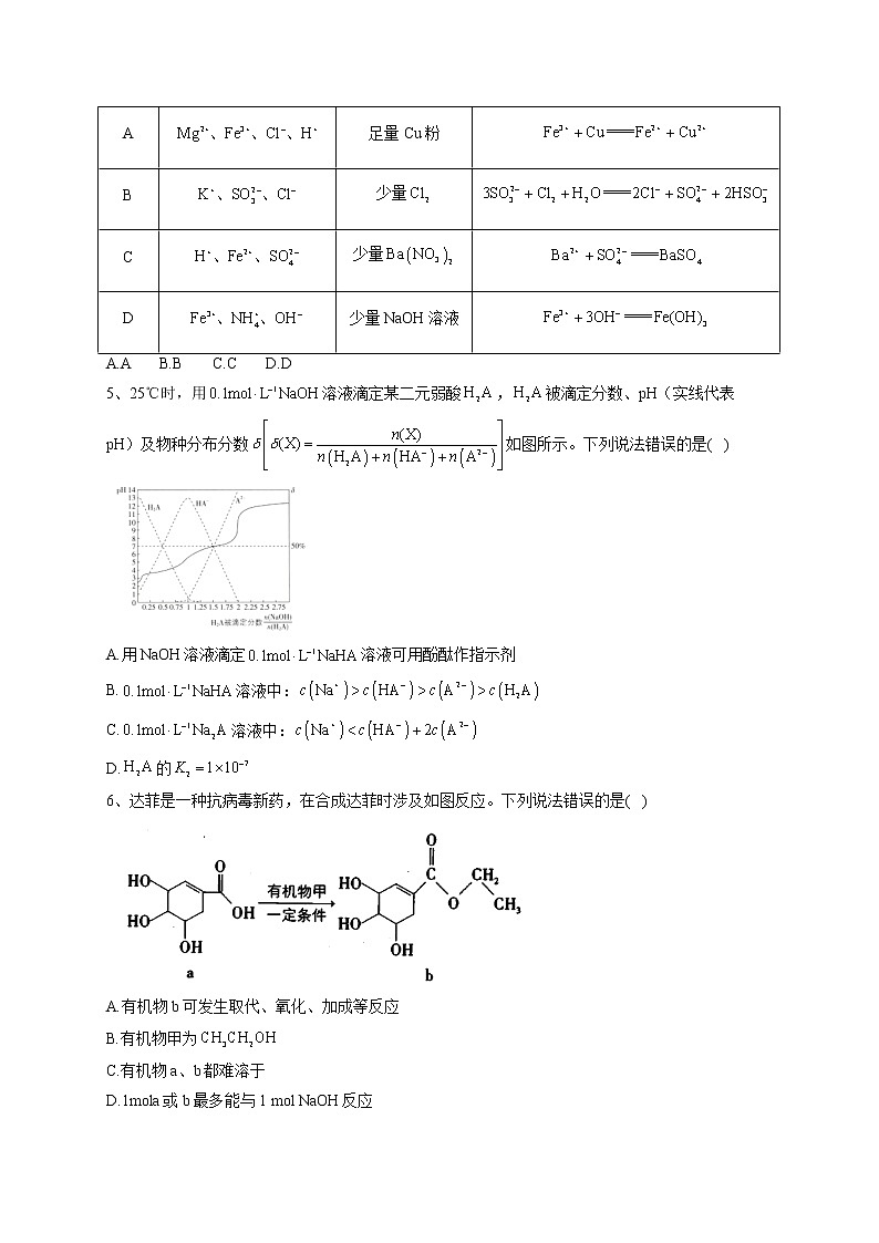 湖南省衡阳市衡阳县第四中学2022-2023学年高三下学期4月第3次测试化学试题（含解析）02
