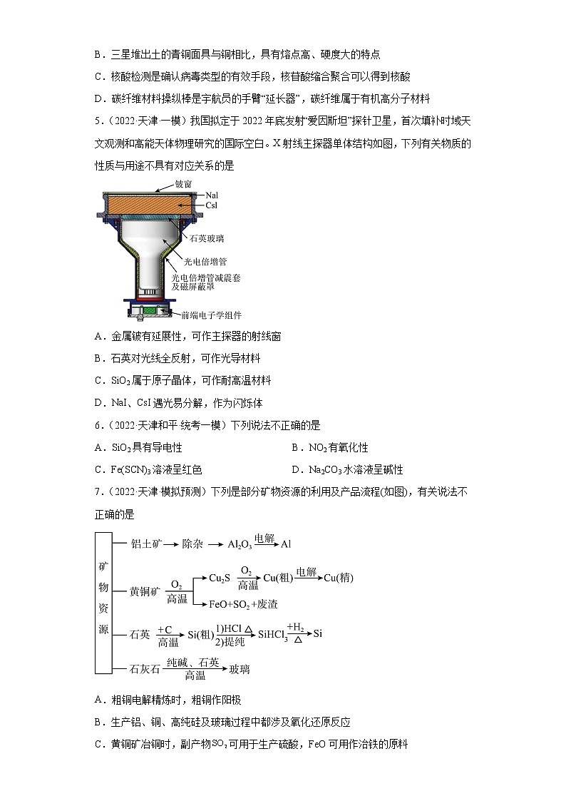 天津高考化学三年（2020-2022）模拟题分类汇编-18碳族元素及其化合物02