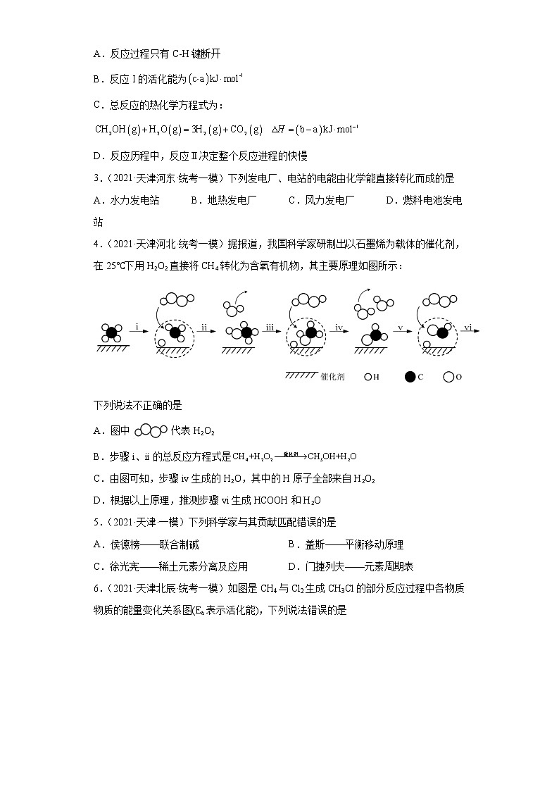 天津高考化学三年（2020-2022）模拟题分类汇编-24化学反应的热效应（2）02