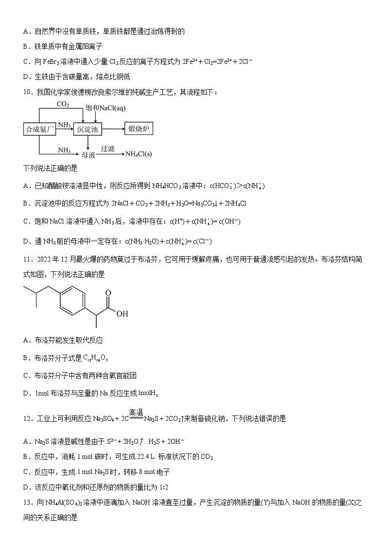 2023年上海市普陀区高三高考二模测试化学试题含详解02