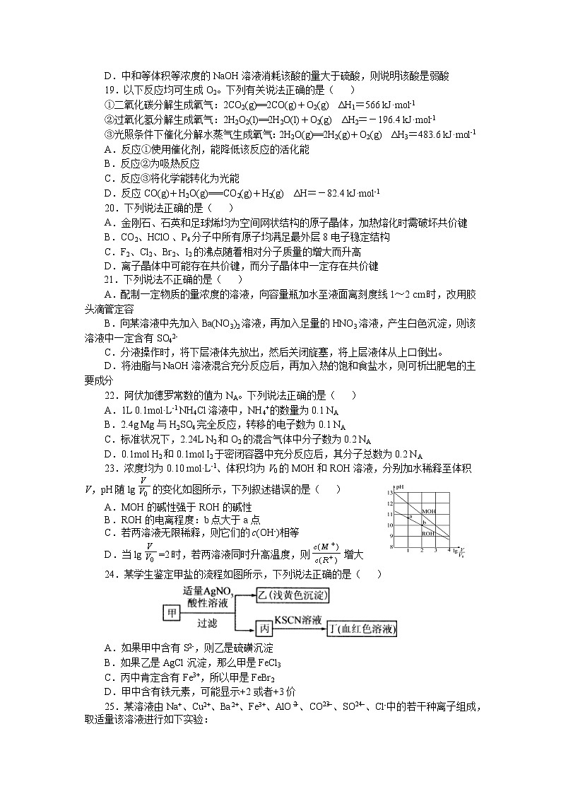 2023年浙江省化学学业水平测试卷模拟卷（三）第3页
