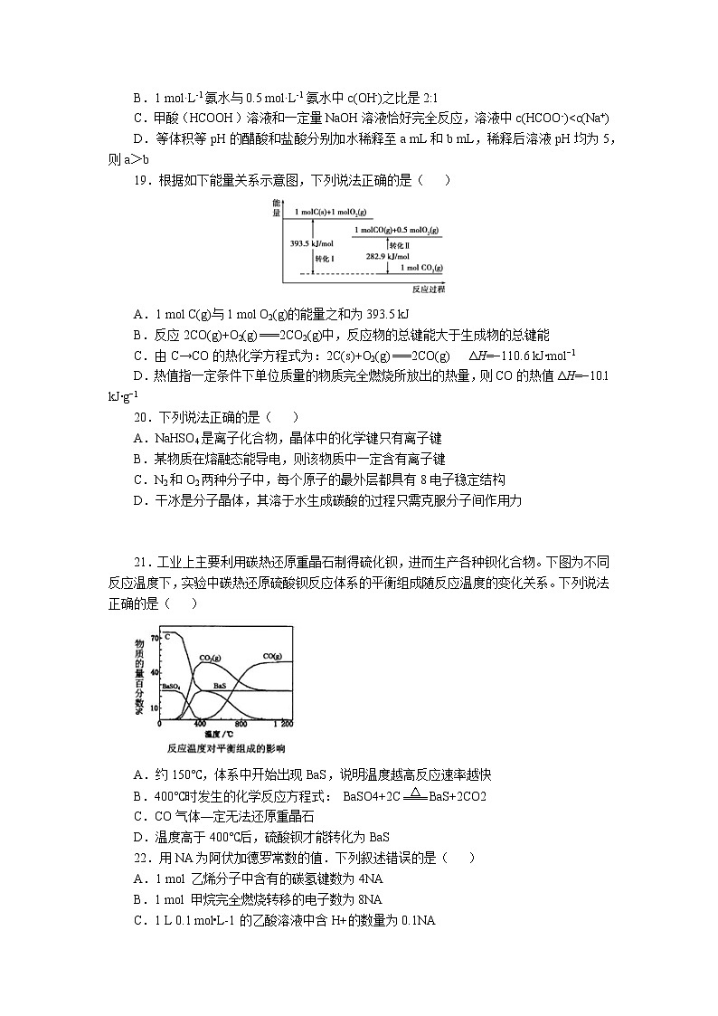 2023年浙江省化学学业水平测试卷模拟卷（四）03