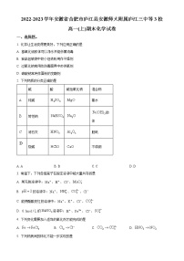 安徽省合肥市庐江县等3校2022-2023学年高一上学期期末考试化学试题（解析版）