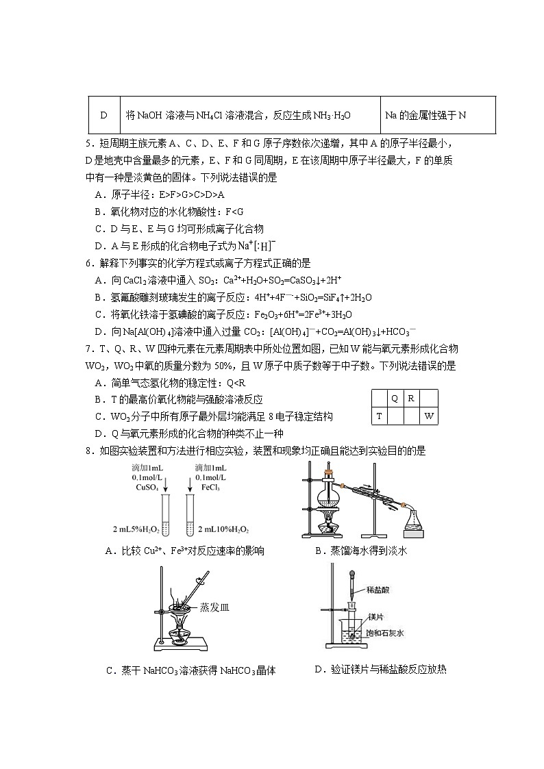 福建省福宁古五校联合体2022-2023学年高一下学期期中质量监测化学试题（Word版含答案）02