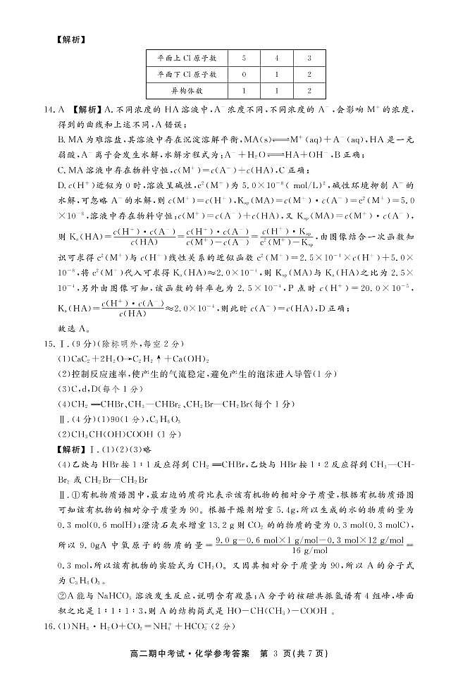 江西省重点中学2022-2023学年高二下学期4月期中考试化学答案（含解析）第3页