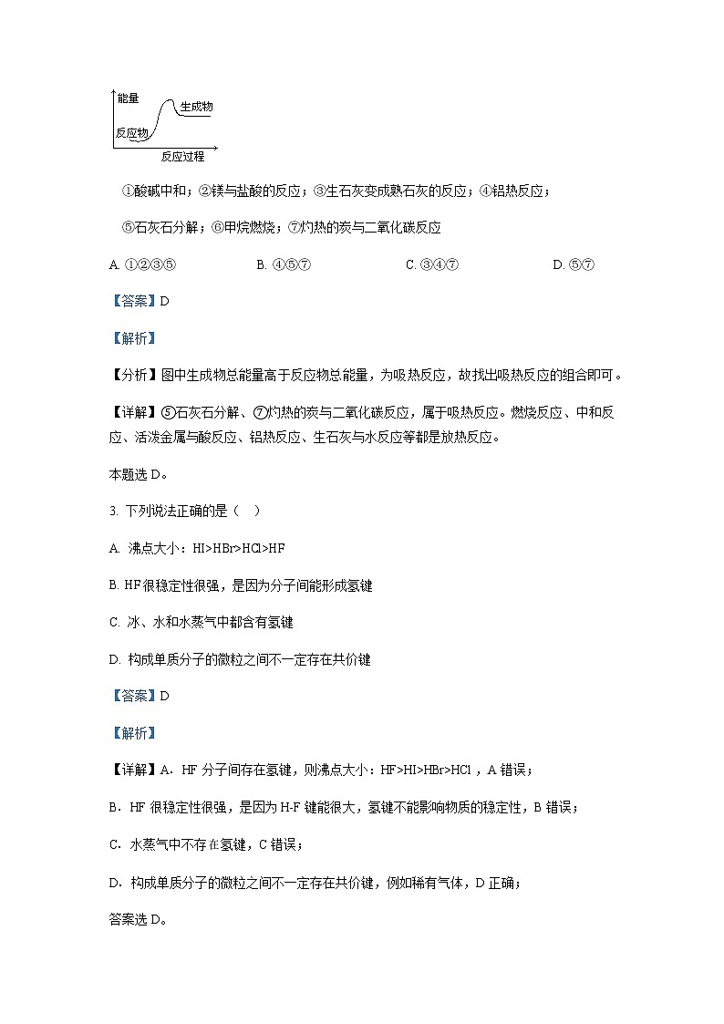2022-2023学年宁夏石嘴山市第三中学高二下学期第一次月考化学（理）试题含解析02
