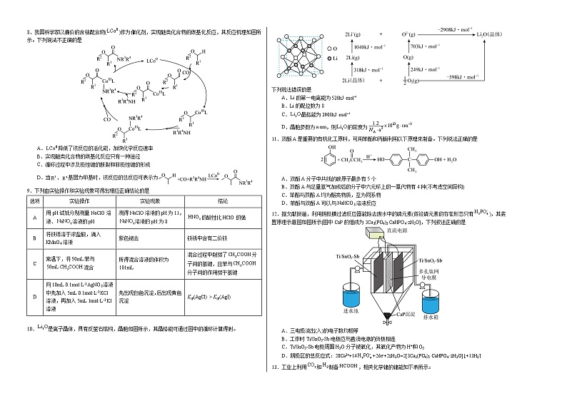 2023年高考考前押题密卷-化学（辽宁卷）（考试版）A302