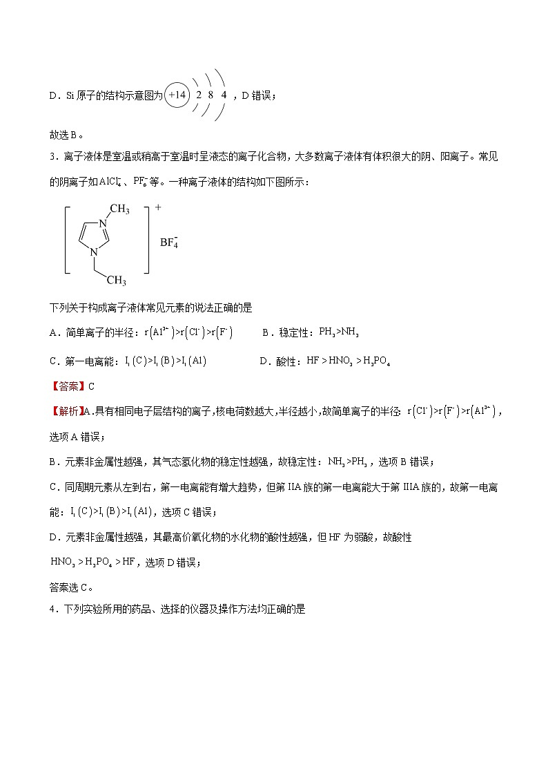 2023年高考考前押题密卷-化学（江苏卷）（全解全析）第2页