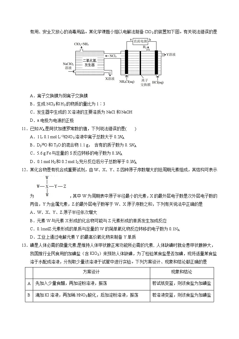 2023年高考考前押题密卷-化学（全国甲卷）（考试版）A402