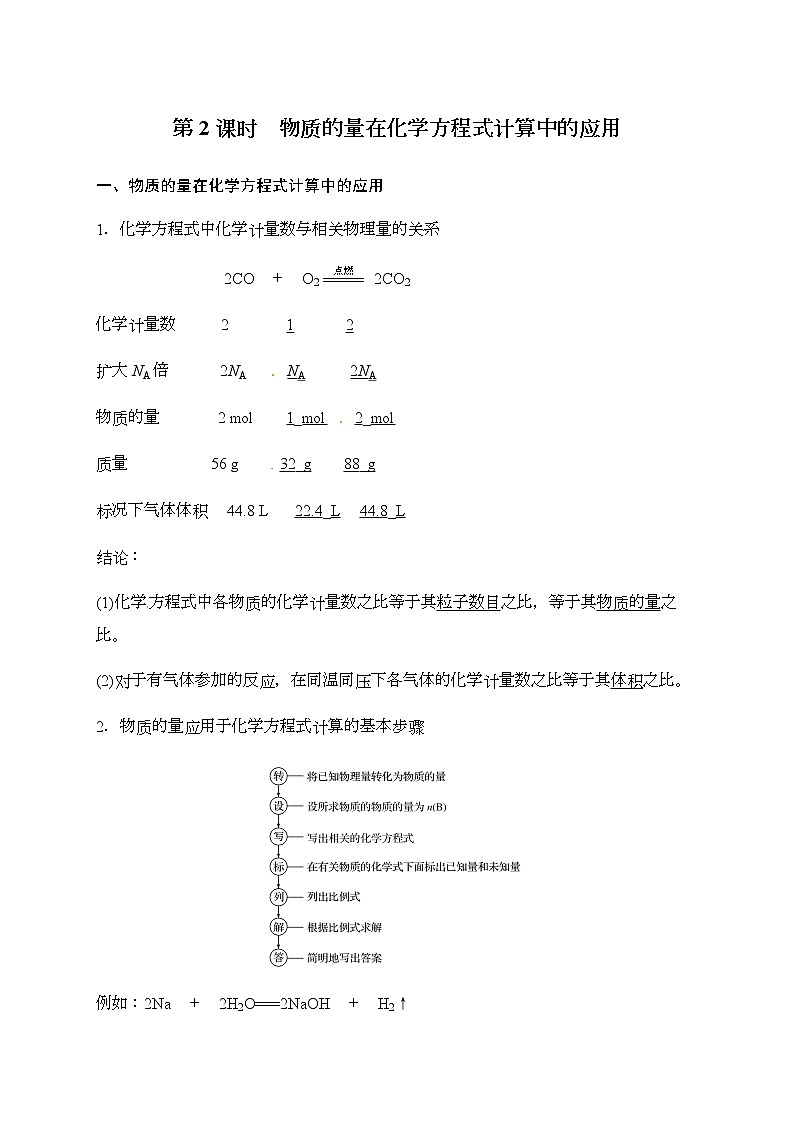 高中化学新版必修一 第16讲  物质的量在化学方程式中的应用学生提升版第1页