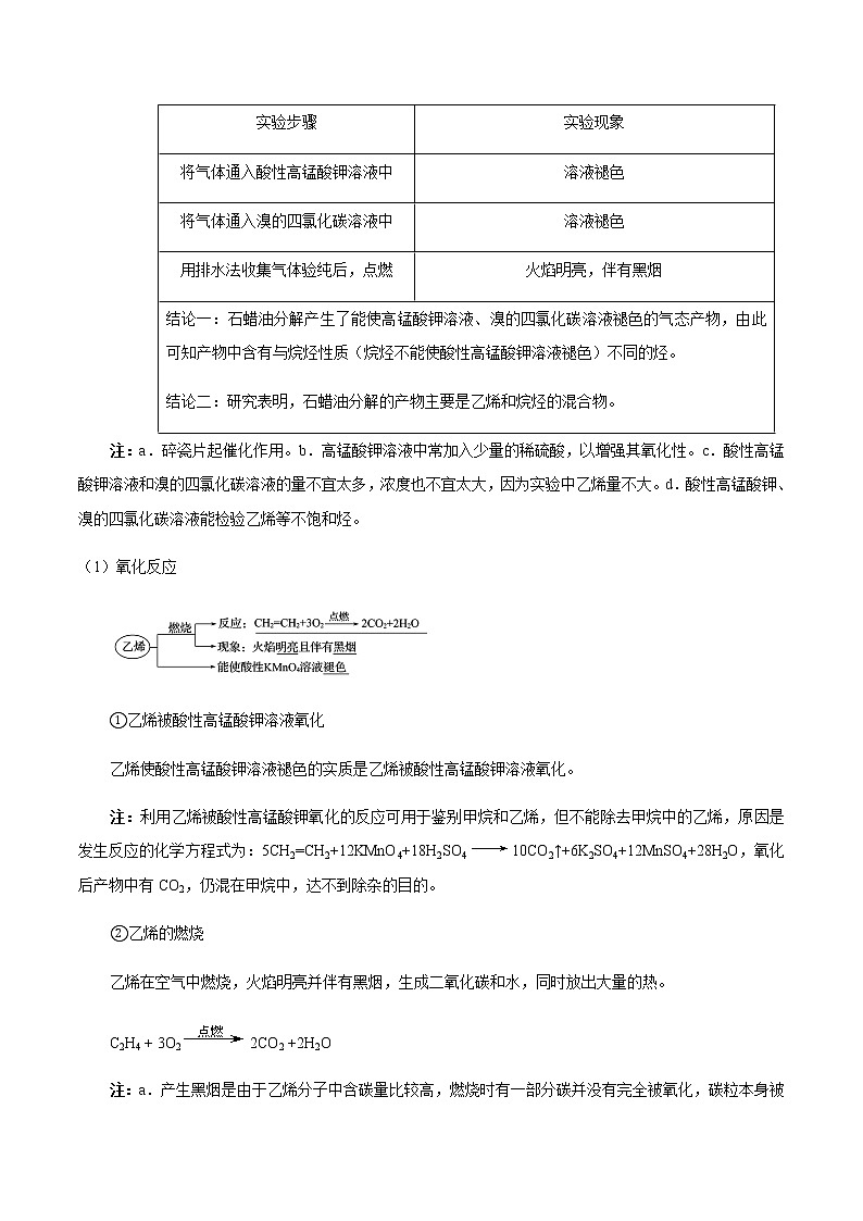 高中化学新版必修二  第08讲 乙烯和有机高分子材料学生基础版第3页