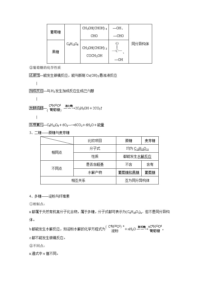 高中化学新版必修二  第10讲 基本营养物质提升版 试卷02