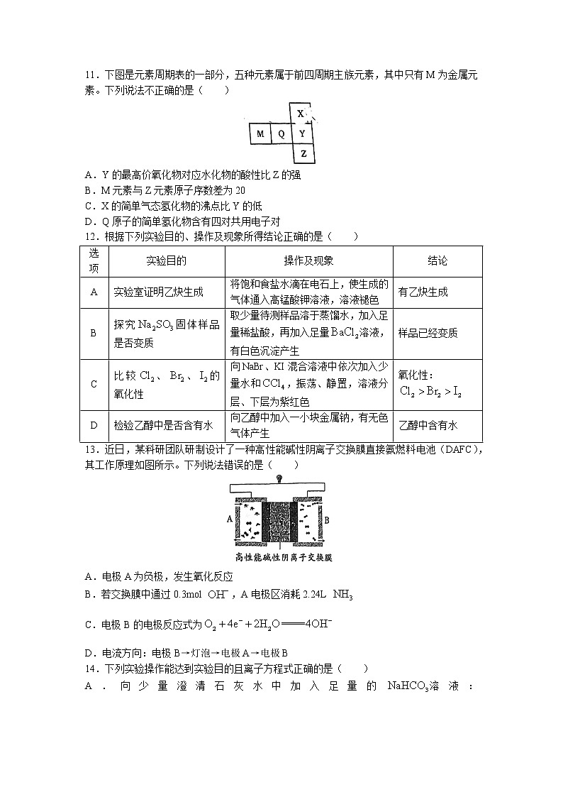 2023届广东省韶关市高考二模化学试题03