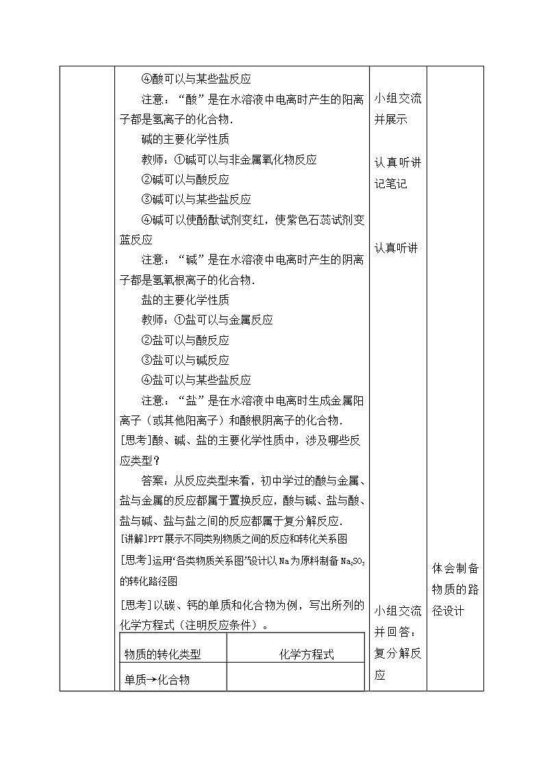 【核心素养】苏教版高中化学必修一 专题一 第一单元 《物质及其反应的分类》第二课时物质的转化和化学反应的分类 课件+教案+练习03