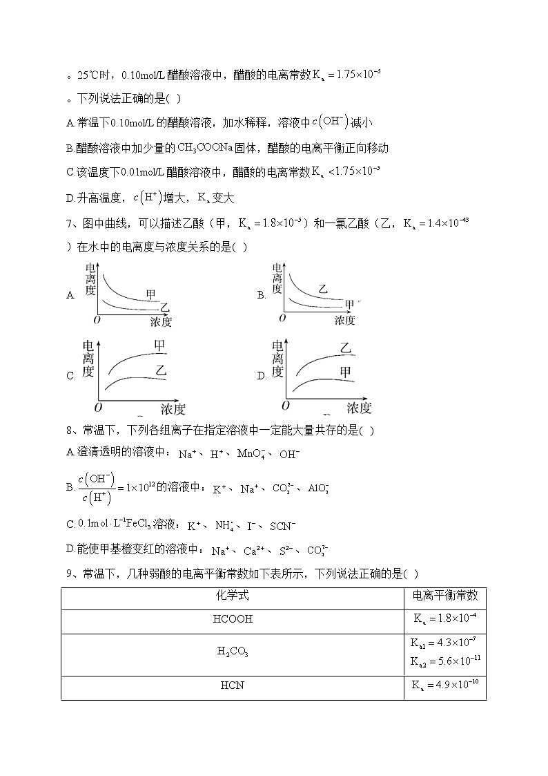 常熟市王淦昌高级中学2022-2023学年高二3月月考化学试卷(含答案)02